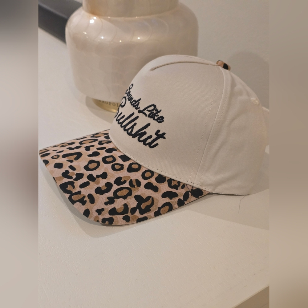 Boutique "Sounds Like Bullsh*t" Leopard Baseball Hat | Adjustable OS NIB - Picture 3 of 6